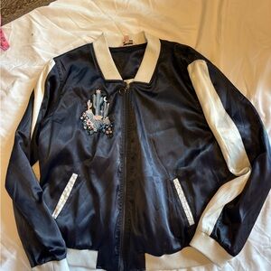 Juicy Couture Black and Cream Bomber Jacket